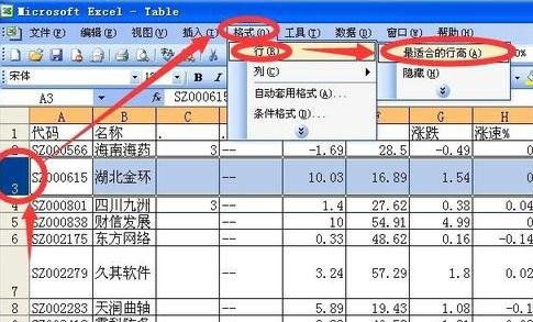 excel将行高设为最适行高的方法步骤