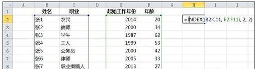 excel中index函数的方法