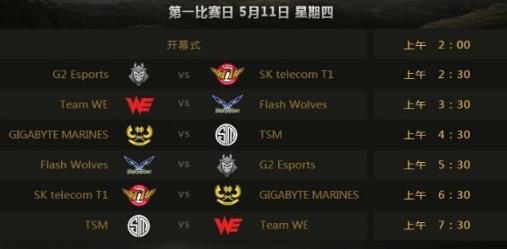 LOL2017MSI赛程时间安排表吉分组结果